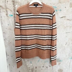 Todd Snyder Mohair Wool Blend Stripe Crewneck Sweater